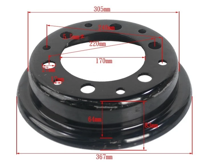 Hanzhi Parts 700*12/170-220/27, 6 Hole Wheel Rim For Mit. Forklift